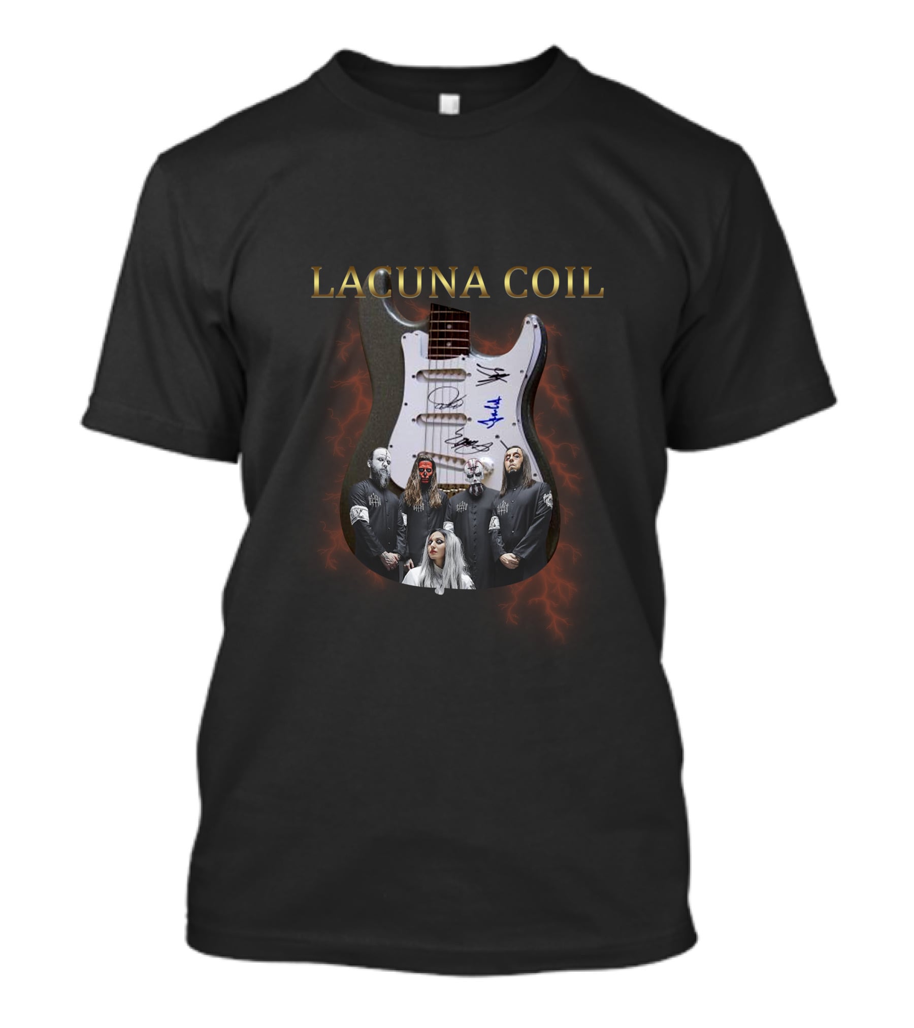 Lacuna Coil Signature Guitar Band T-Shirt