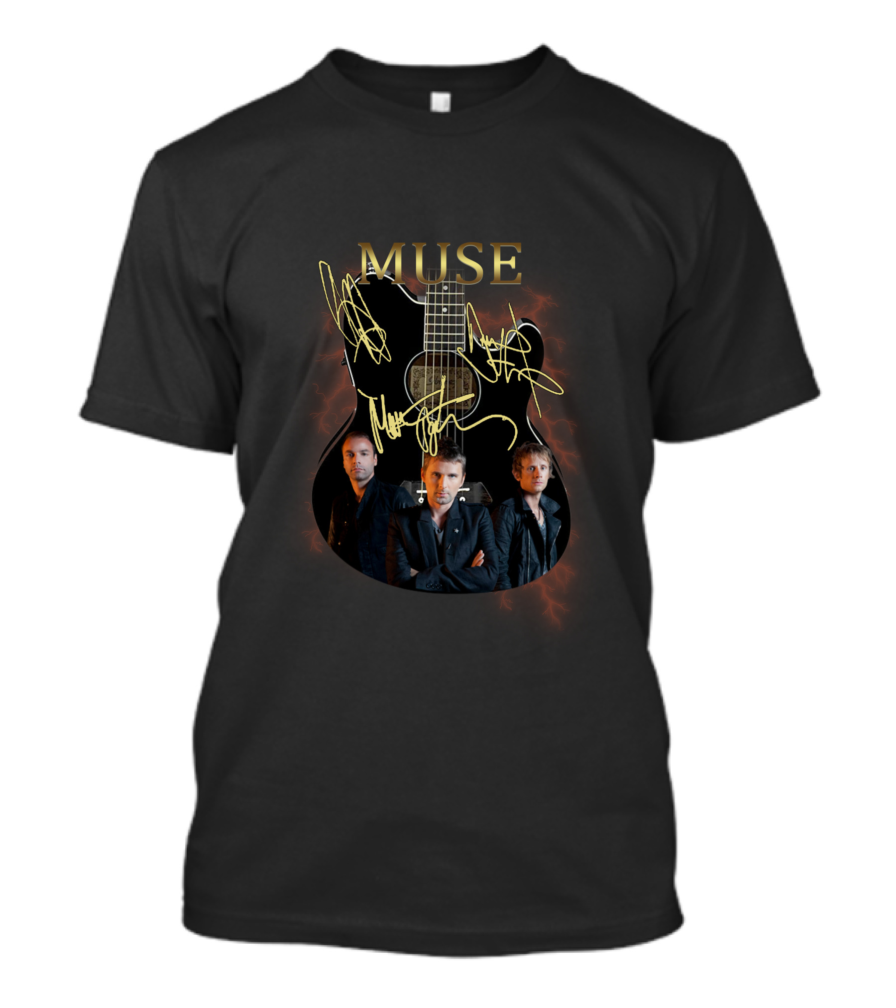 MUSE Band Guitar Autograph Design With Members T-Shirt