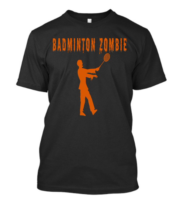 Funny Badminton Zombie Halloween T-Shirt