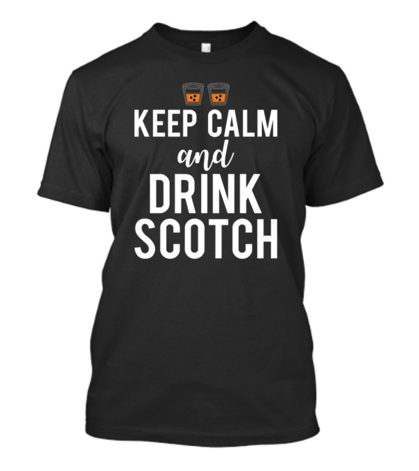 Keep Calm And Drink Scotch With Whiskey Glass Icons T-Shirt