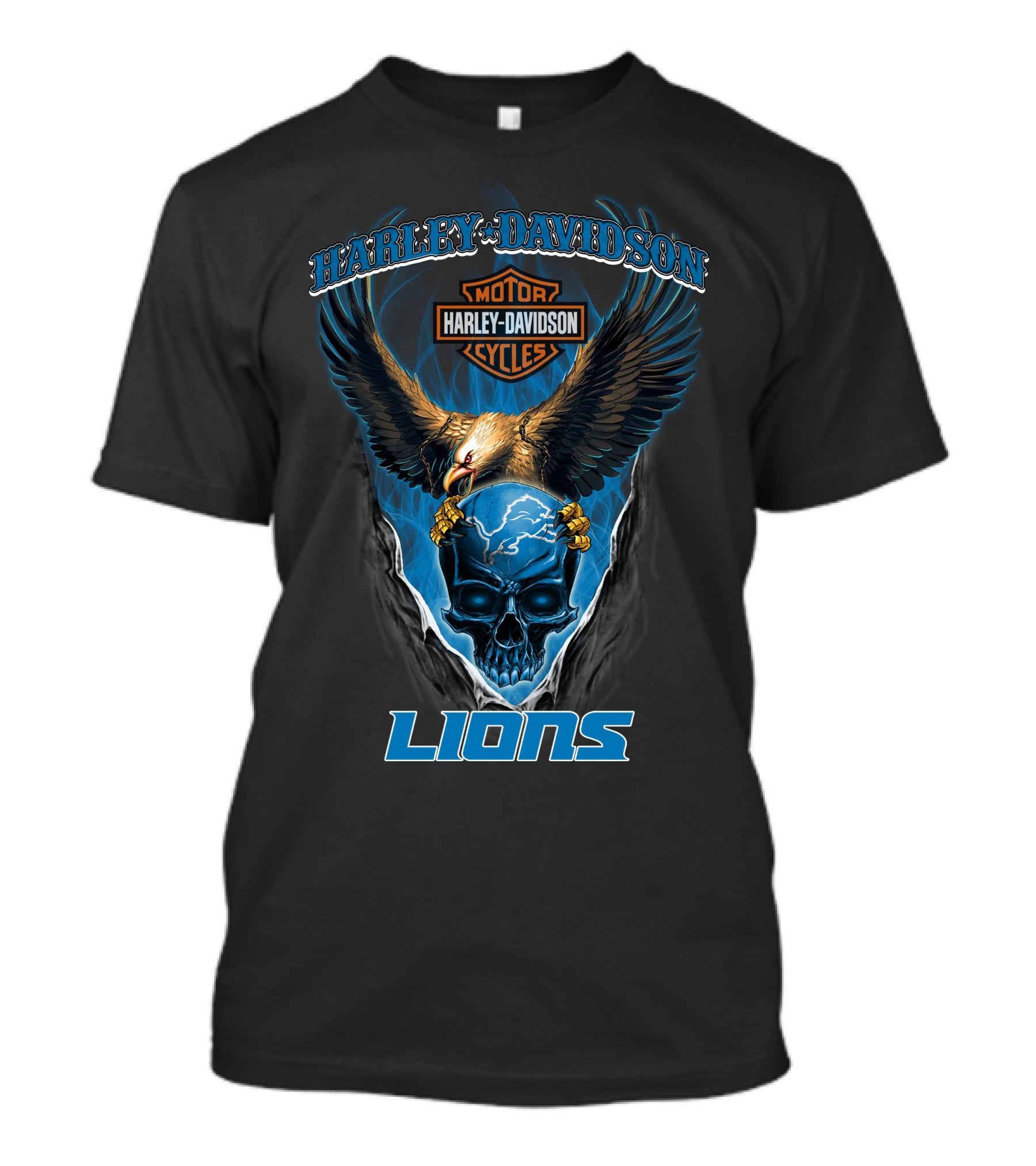 Harley Davidson Motor Cycles Eagles Skull Lions T-Shirt