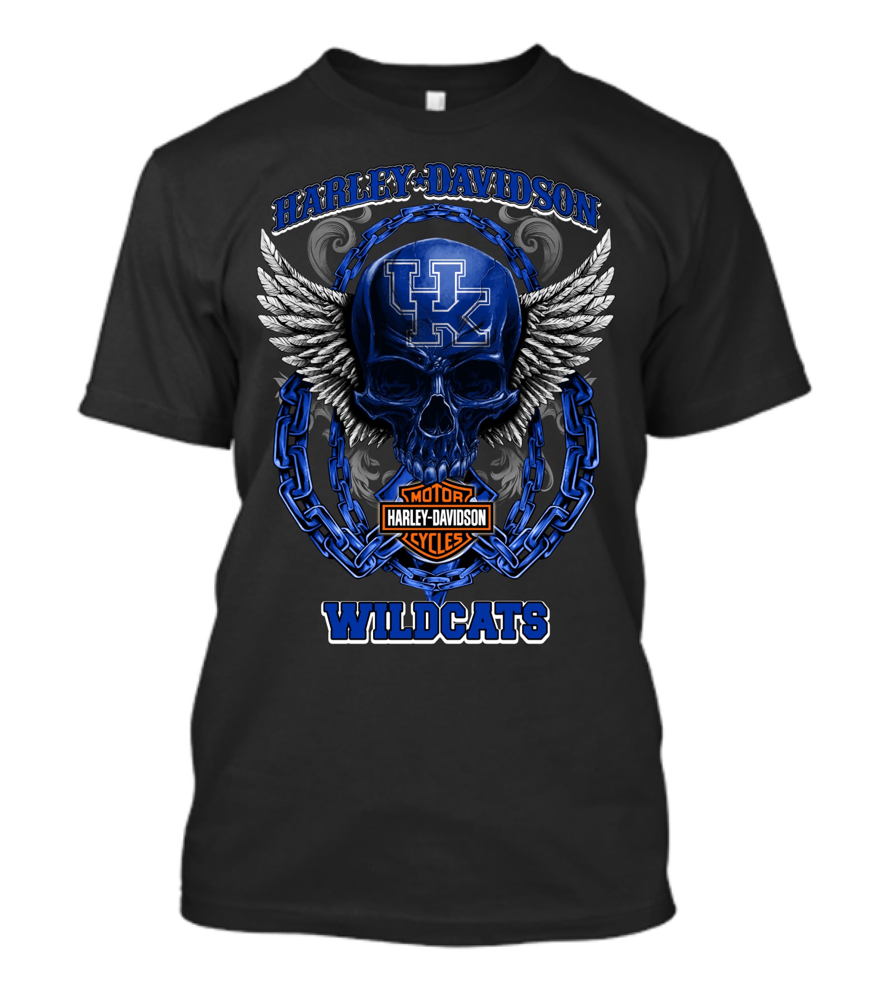 Harley Davidson Wildcats Skull Logo Kentucky Wildcats T-Shirt