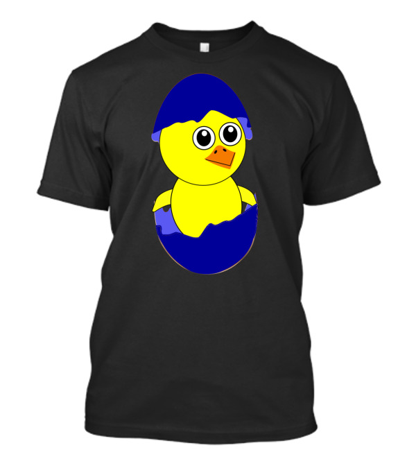 Yellow Chick Emerging From A Blue Egg Shell T-Shirt