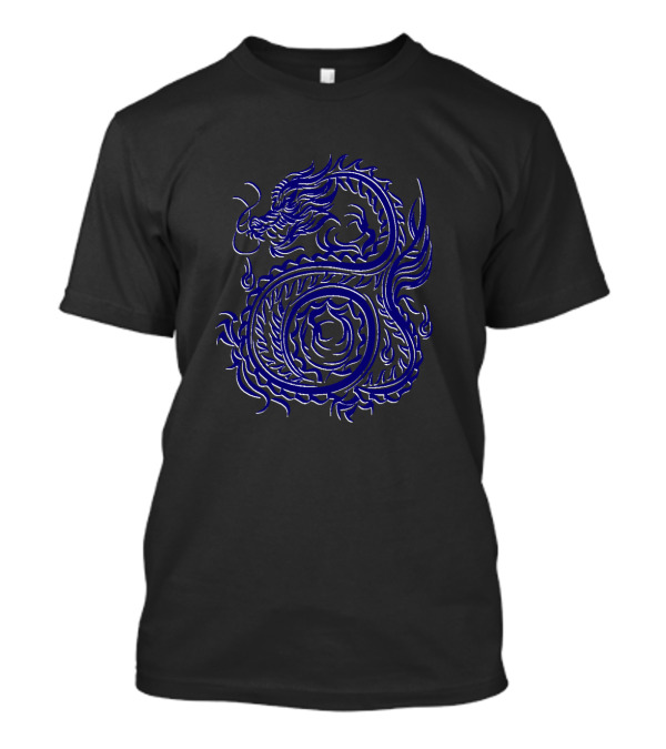 Blue Dragon Mythical Serpent Emblem T-Shirt