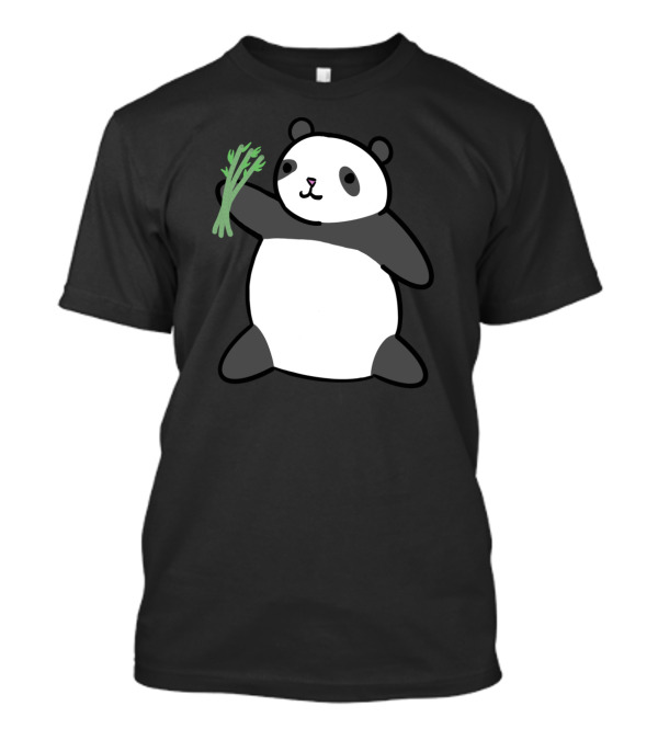 Kawaii Panda With Asparagus T-Shirt