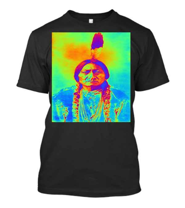 Sitting Bull Psychedelic Color Portrait T-Shirt