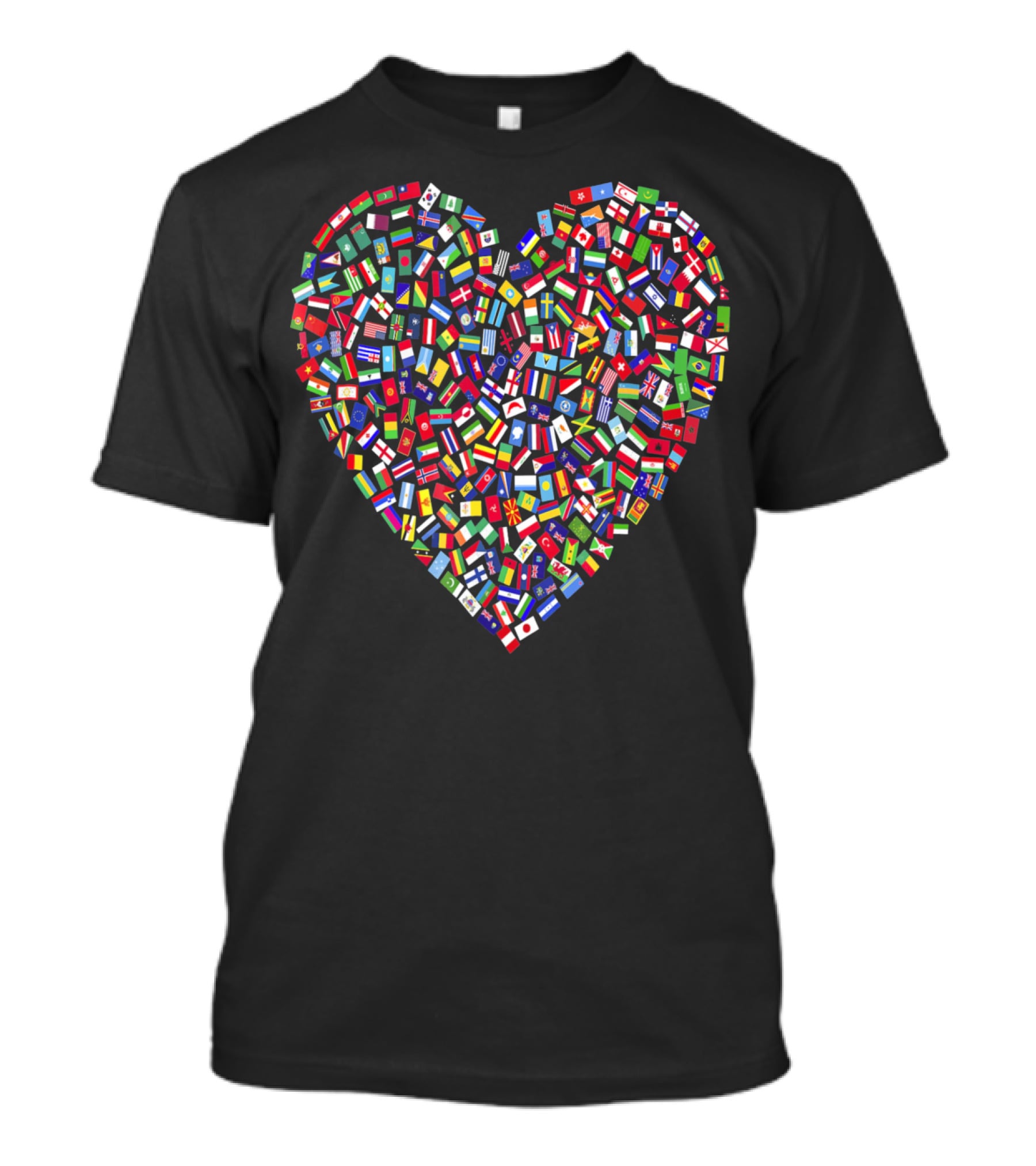 Earth Day Heart World All Countries Flags In T-Shirt