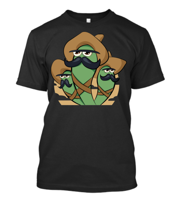 Chiles Revolucionarios Sombrero Mustache Cartoon Trio T-Shirt
