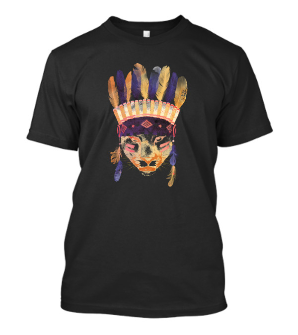 Ceremonial Panther In Feathered Headdress Big Chief T-Shirt