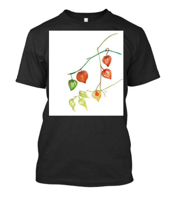 Chinese Lantern Plant Watercolor Botanical T-Shirt