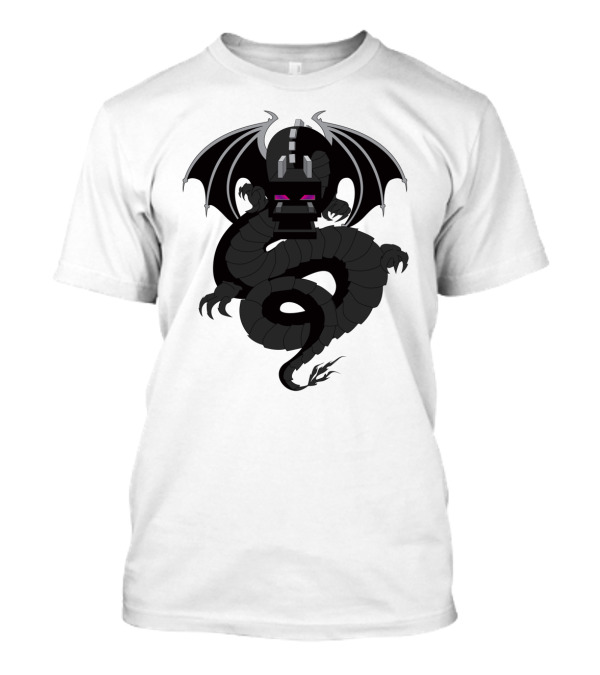 Ender Dragon Pixel Art With Wings And Pink Eyes T-Shirt