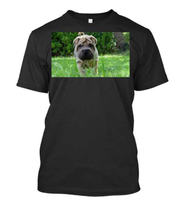 Shar Pei Puppy In Lush Green Garden T-Shirt