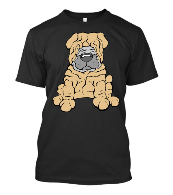 Chinese Shar Pei Dog Illustration With Wrinkled Features T-Shirt