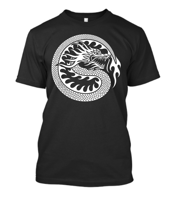 Chinese Dragon Circular Emblem White T-Shirt