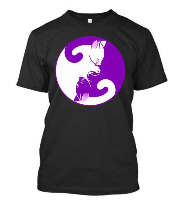 Purple Cat Yin Yang Kitten T-Shirt
