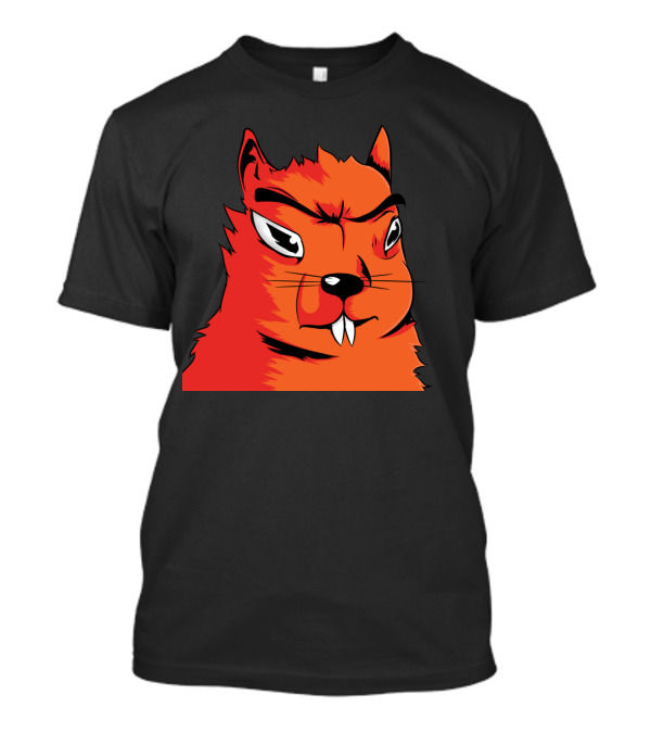 ARDILLADO Angry Orange Squirrel Face T-Shirt