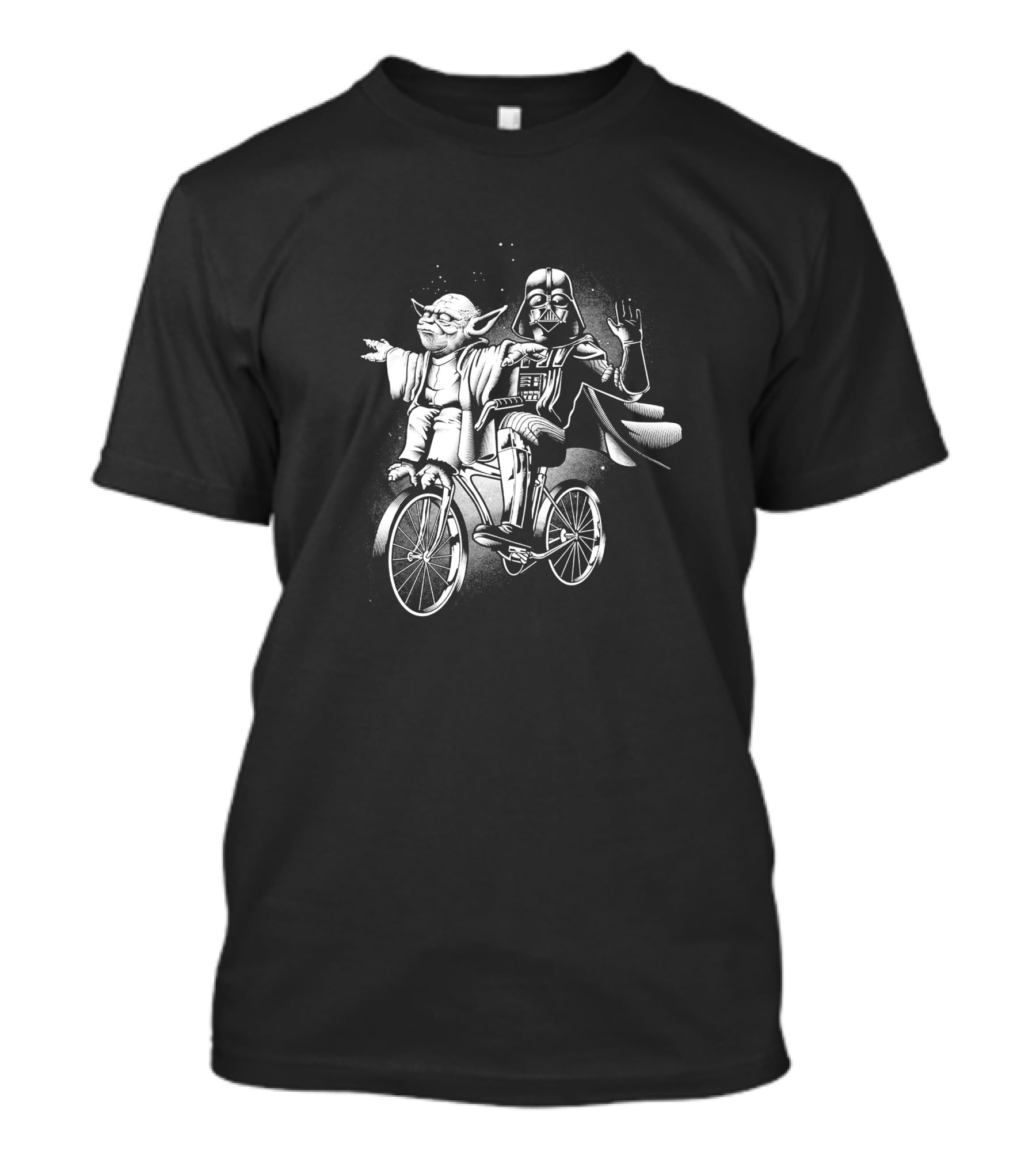 Yoda Darth Vader Riding Bicycle T-Shirt