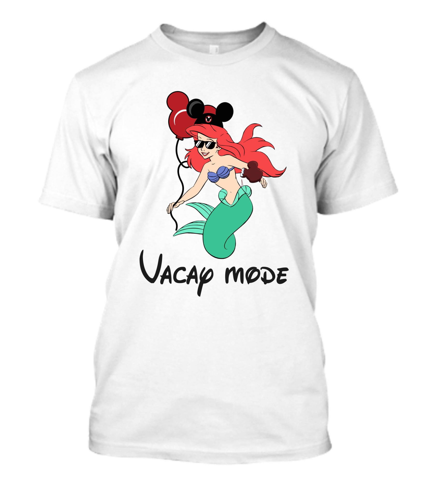 Vacay Mode Little Mermaid With Mickey Balloons T-Shirt