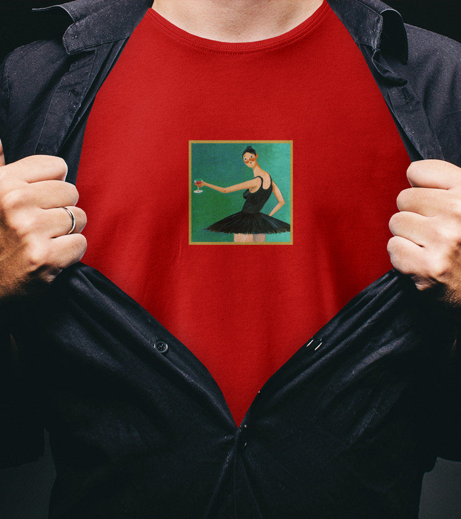 Black Swan With Wine Glass T-Shirt