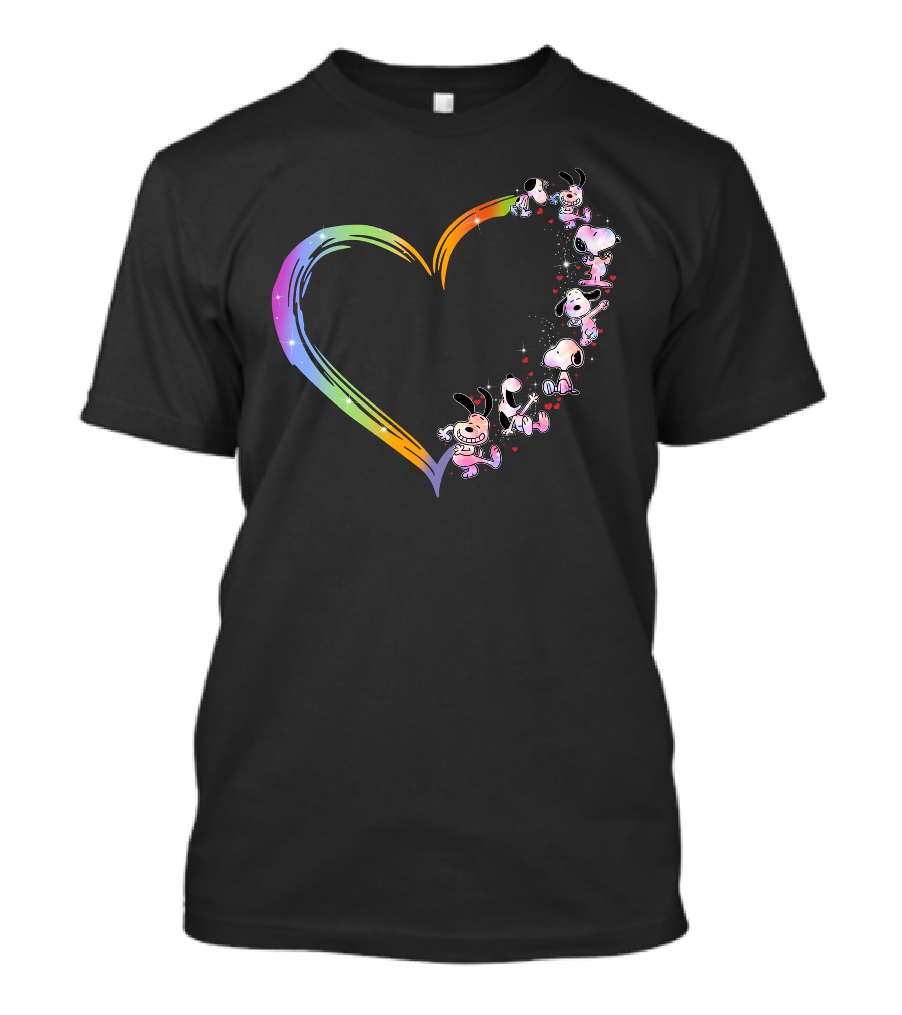 PN Heart Rainbow Cartoon Characters T-Shirt