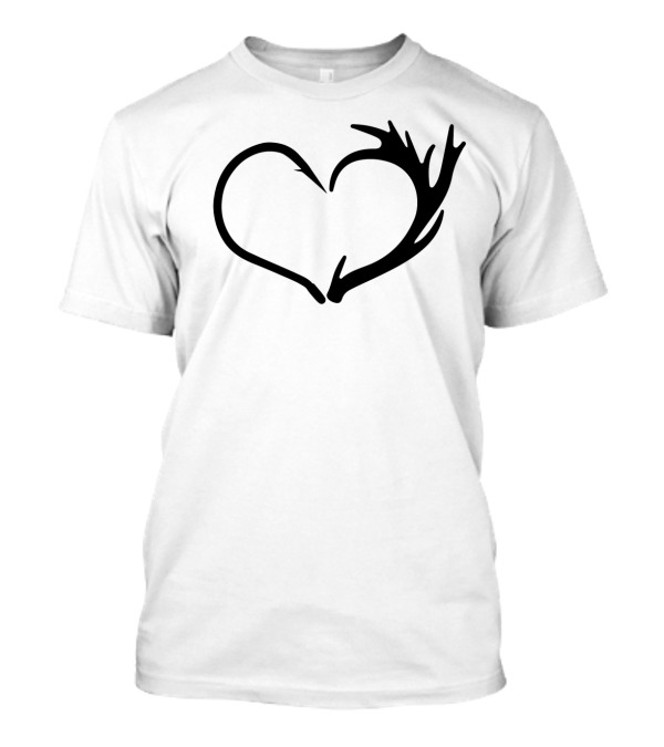 Antler Heart Shape Design For The Love Of It T-Shirt