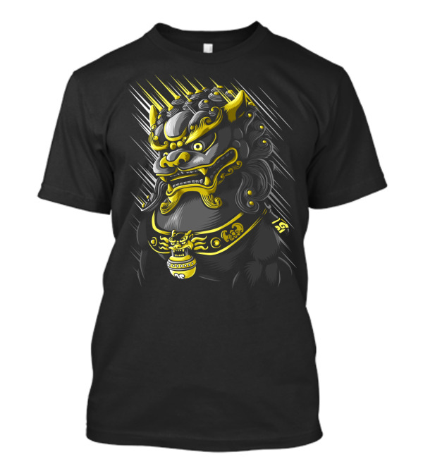 Golden Dragon Lion Guardian With Bold Yellow Accents T-Shirt