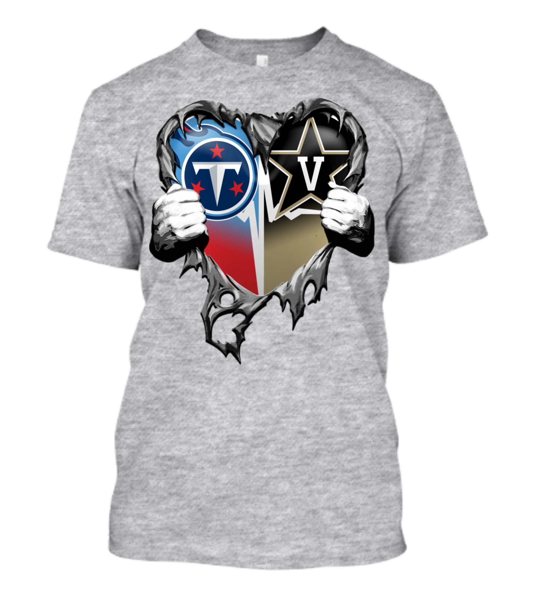 Tennessee Titans And Vanderbilt Commodores Heart T-Shirt