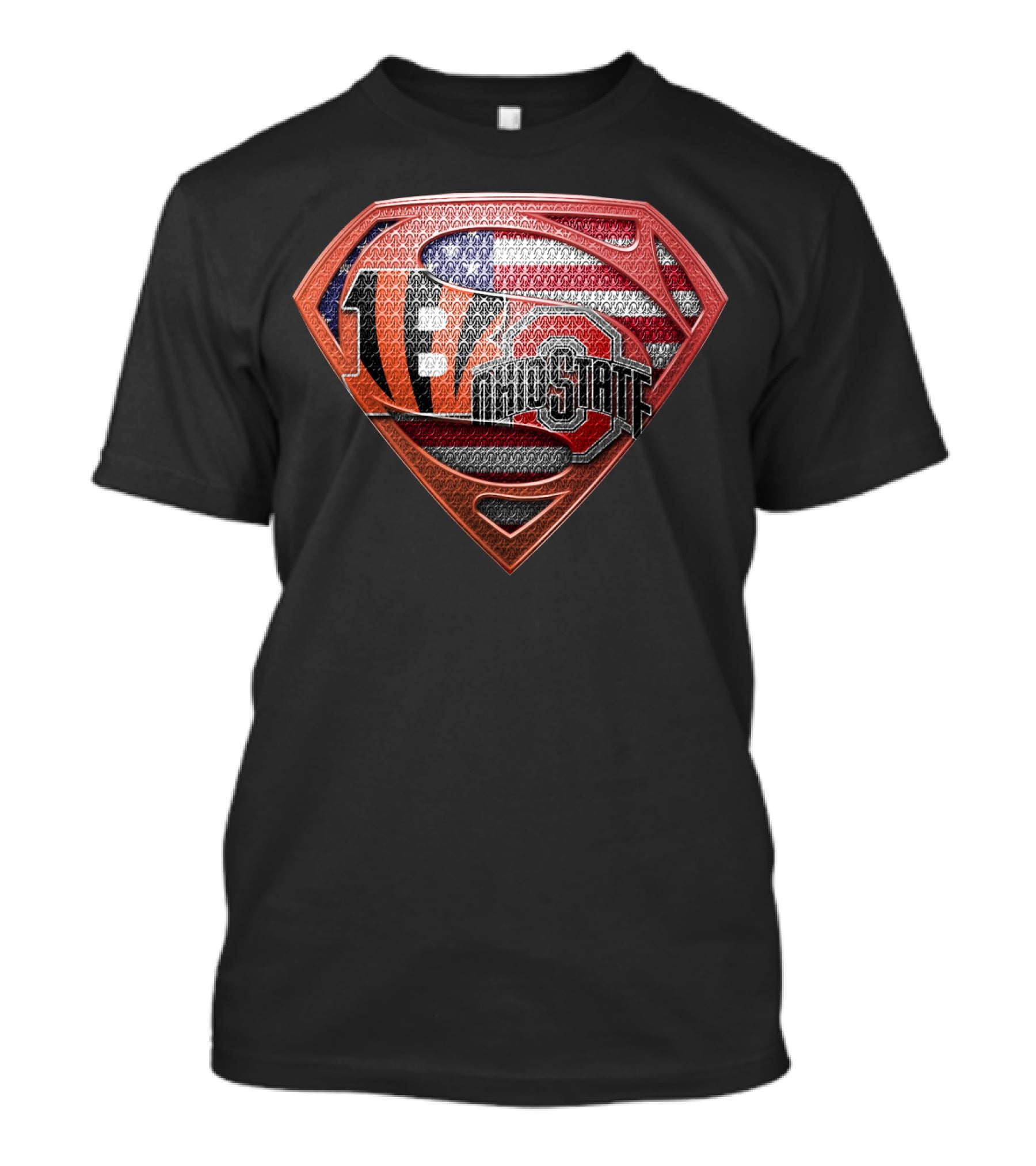 Superman Ohio State Bengals American Flag Fan T-Shirt