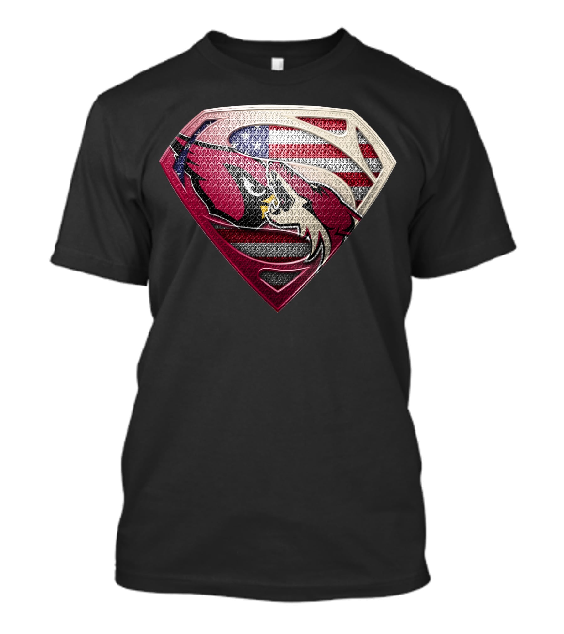Arizona Cardinals Superman Logo American Flag Shield T-Shirt