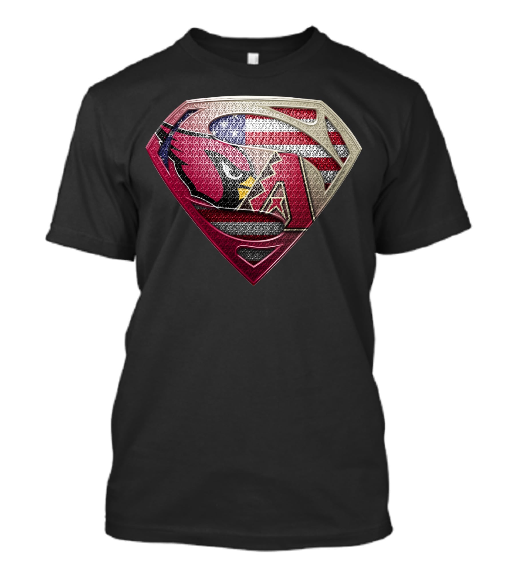 Arizona Cardinals Superman Logo American Flag T-Shirt