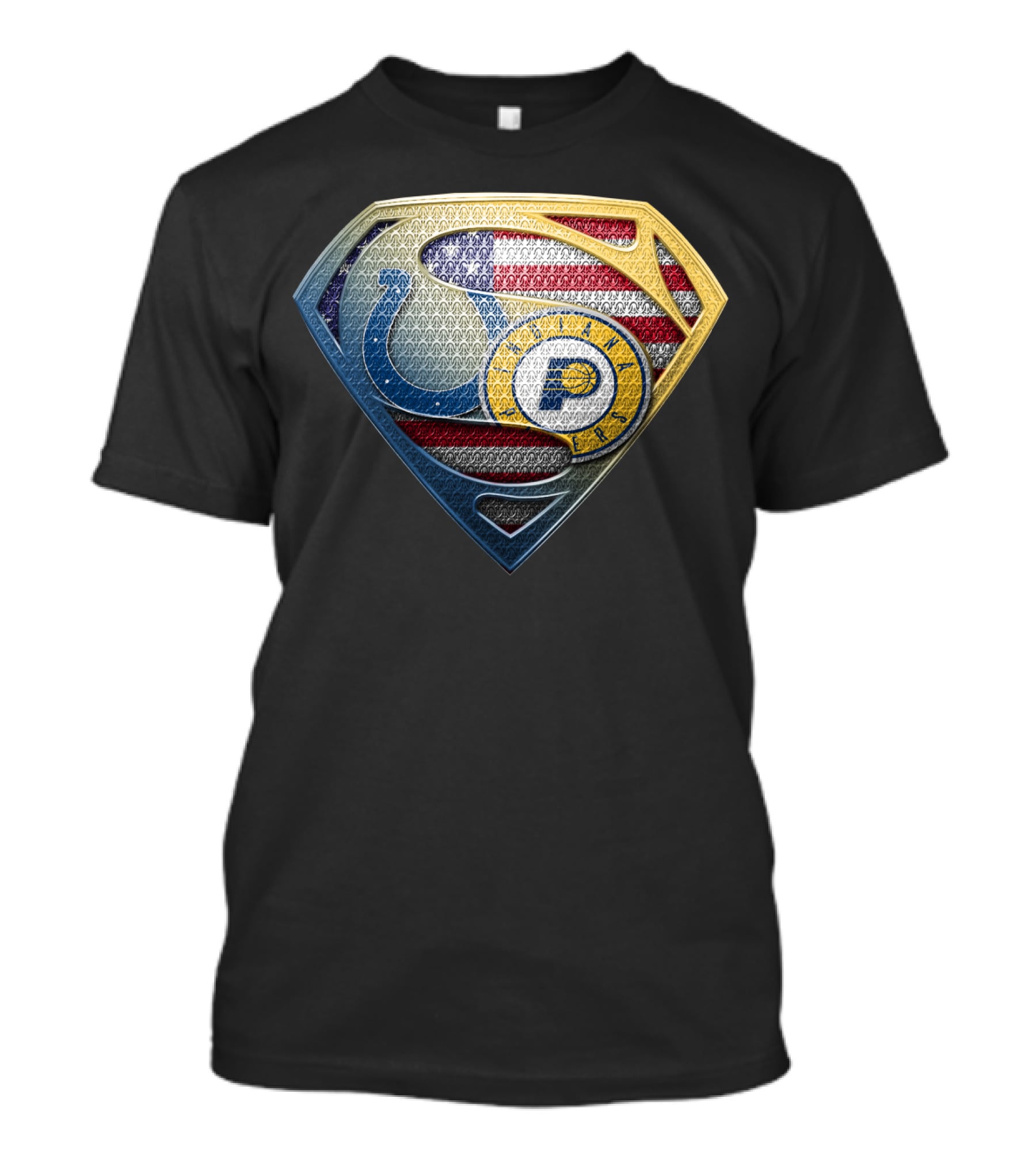 Indianapolis Colts Superman Logo American Flag T-Shirt