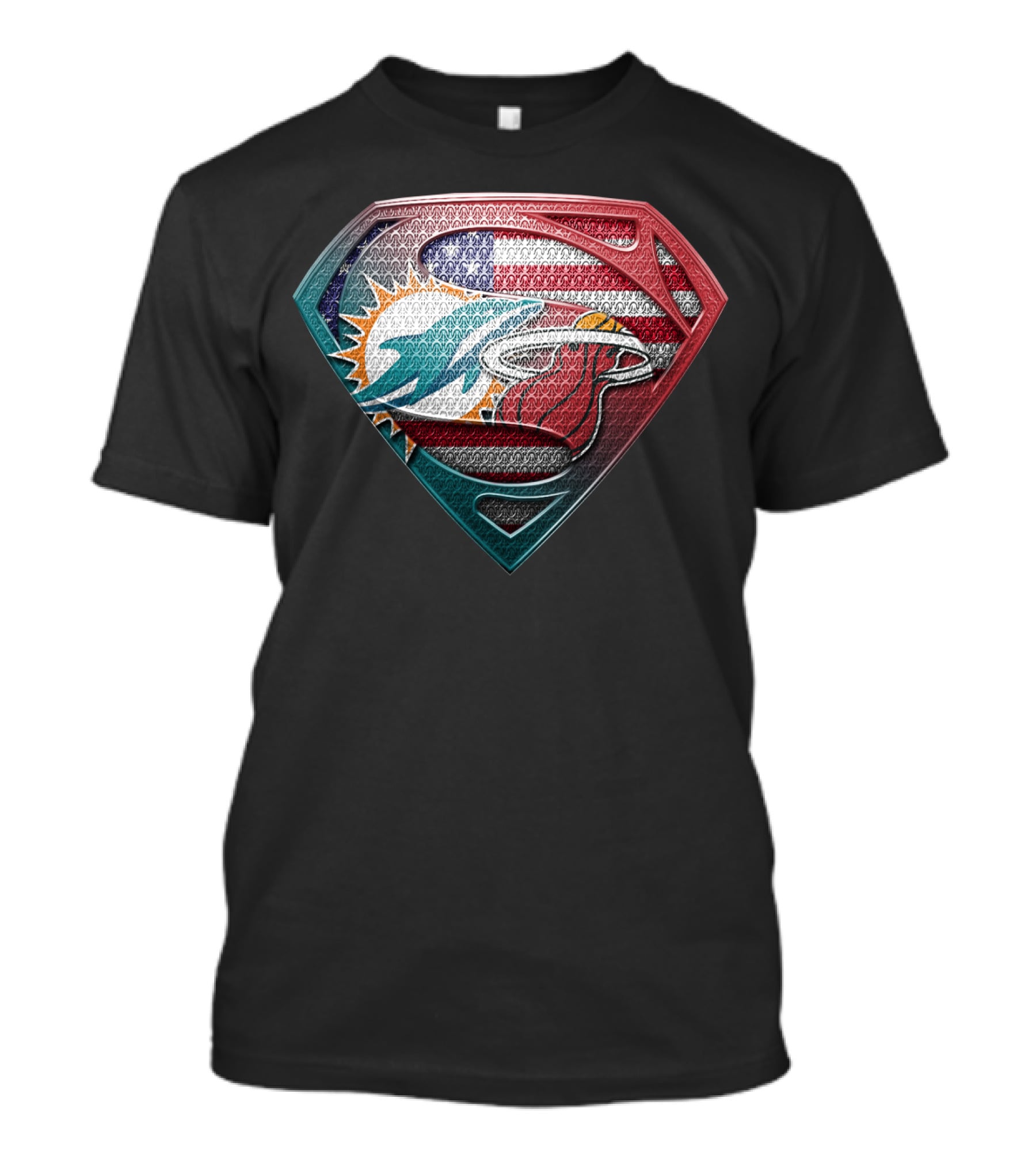 Superman Miami Dolphins American Flag T-Shirt