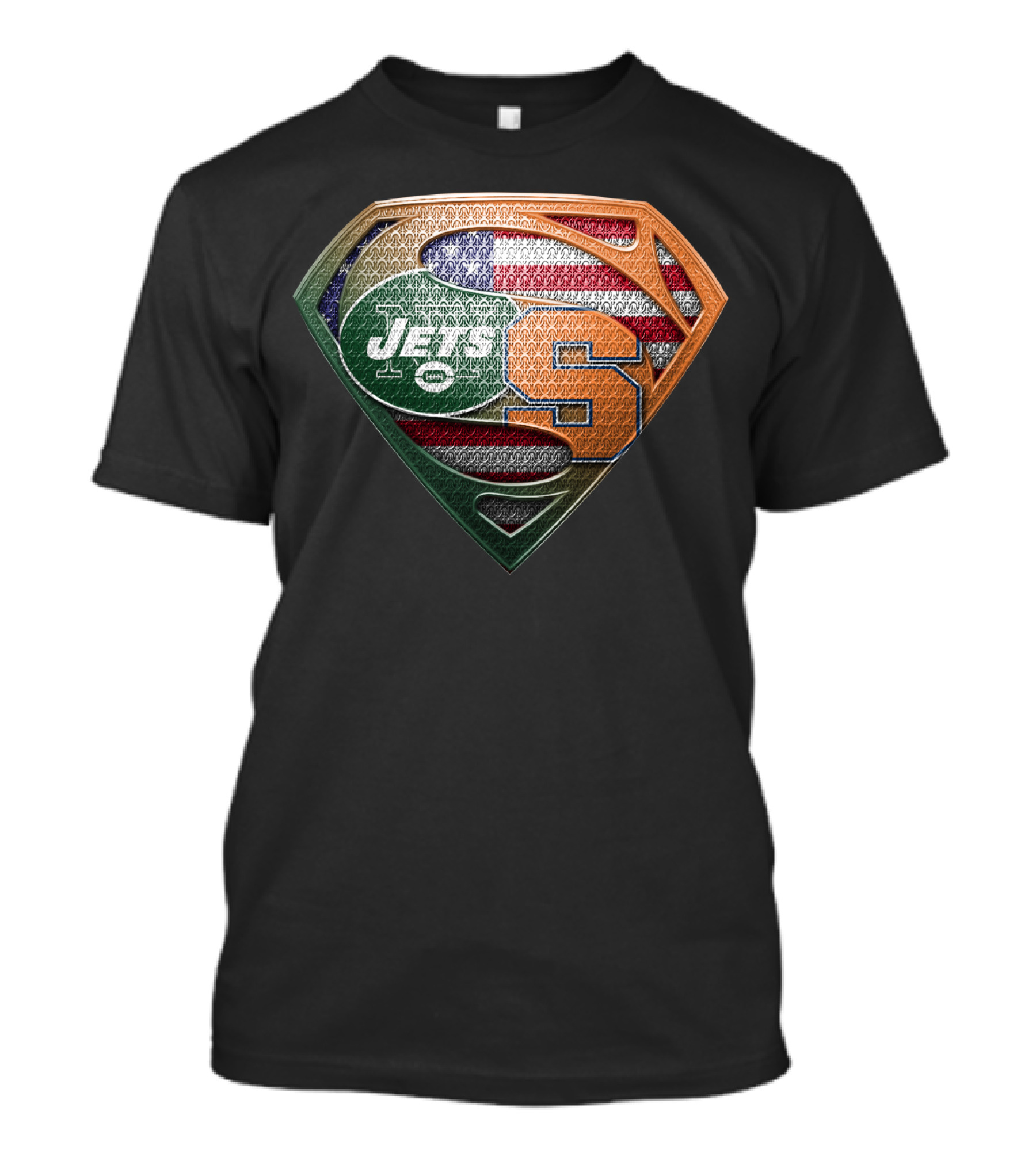 Jets Syracuse Superman Shield American Flag T-Shirt