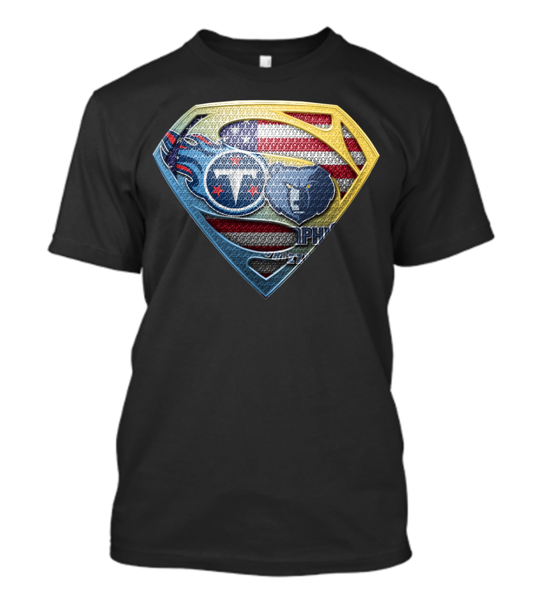 Superman Shield Tennessee Titans Logo Usa Flag T-Shirt