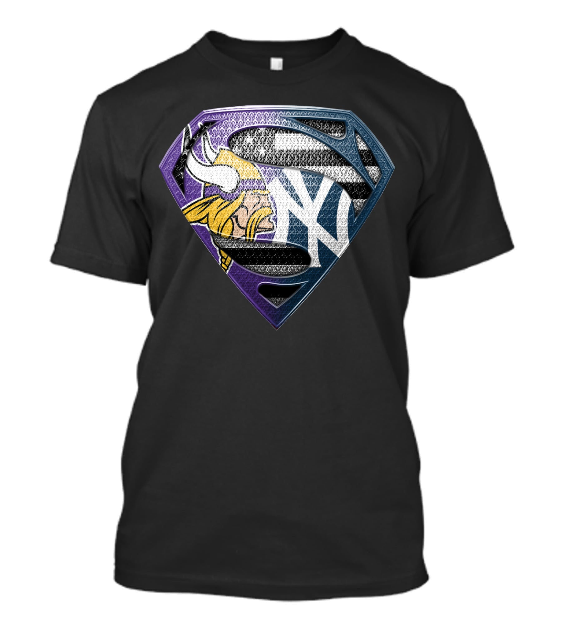 Minnesota Vikings And New York Yankees Super Shield T-Shirt