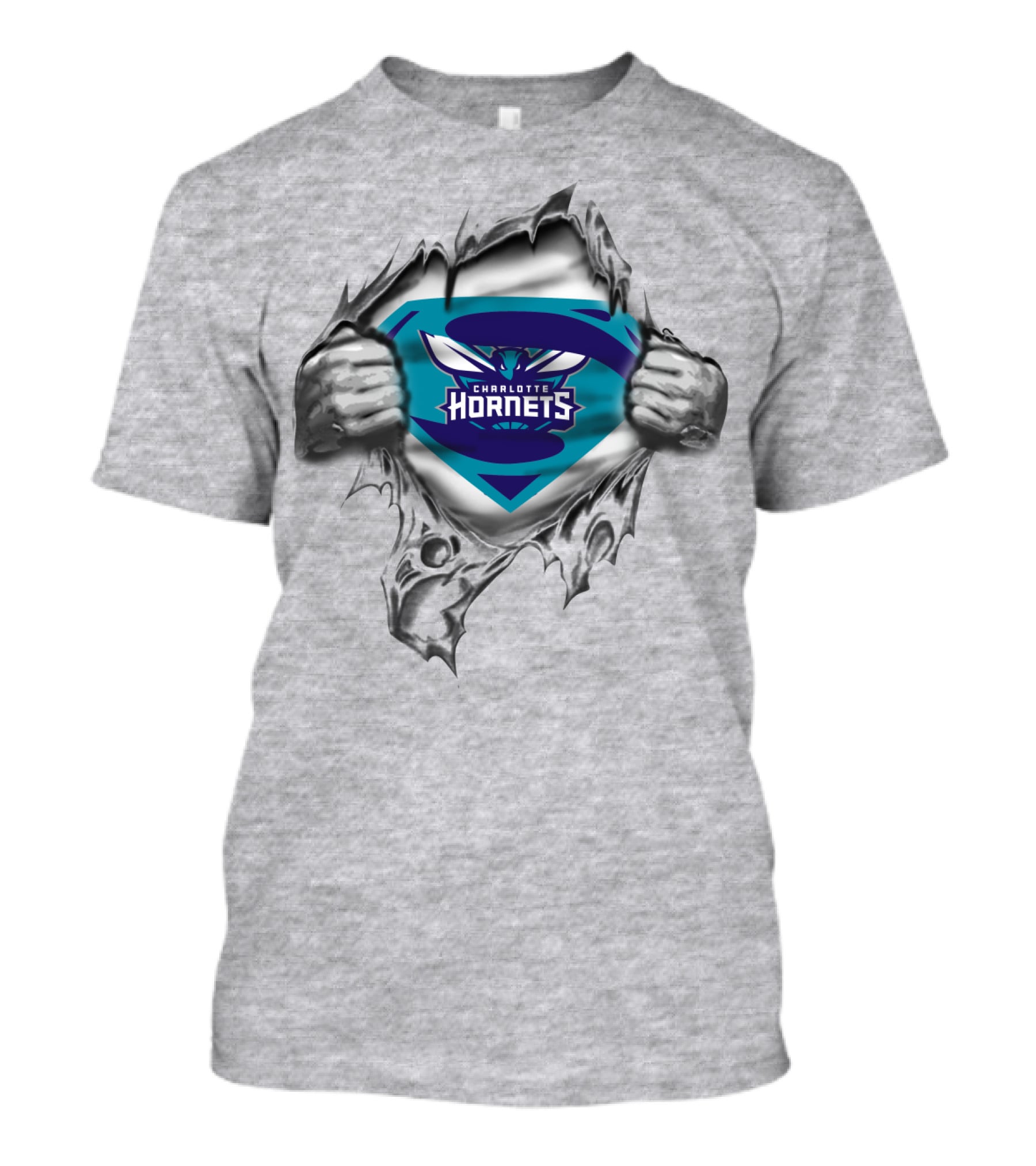 Charlotte Hornets Superman Logo Tear Away T-Shirt