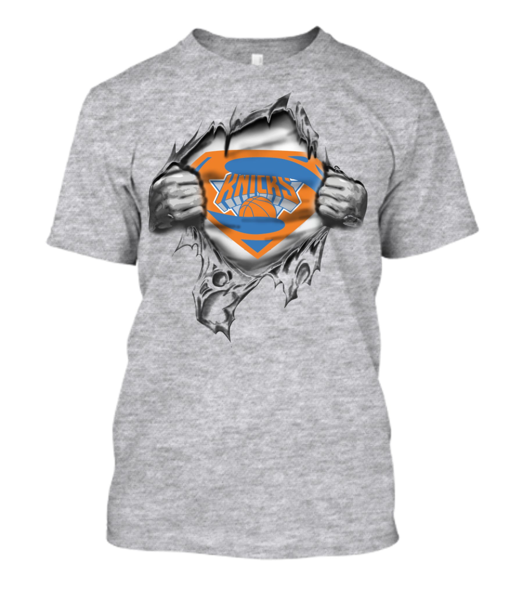 Knicks Superhero Logo Peel Basketball T-Shirt