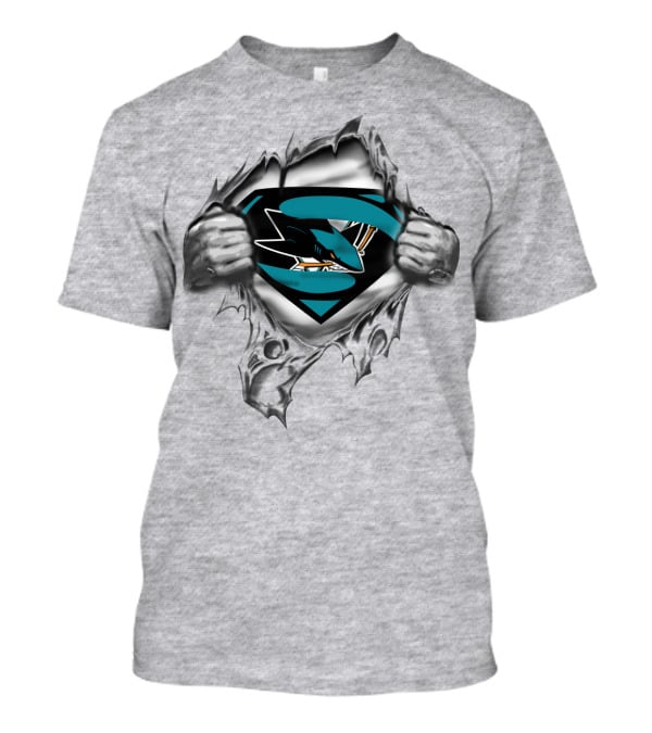 San Jose Sharks Superhero Logo Fan T-Shirt