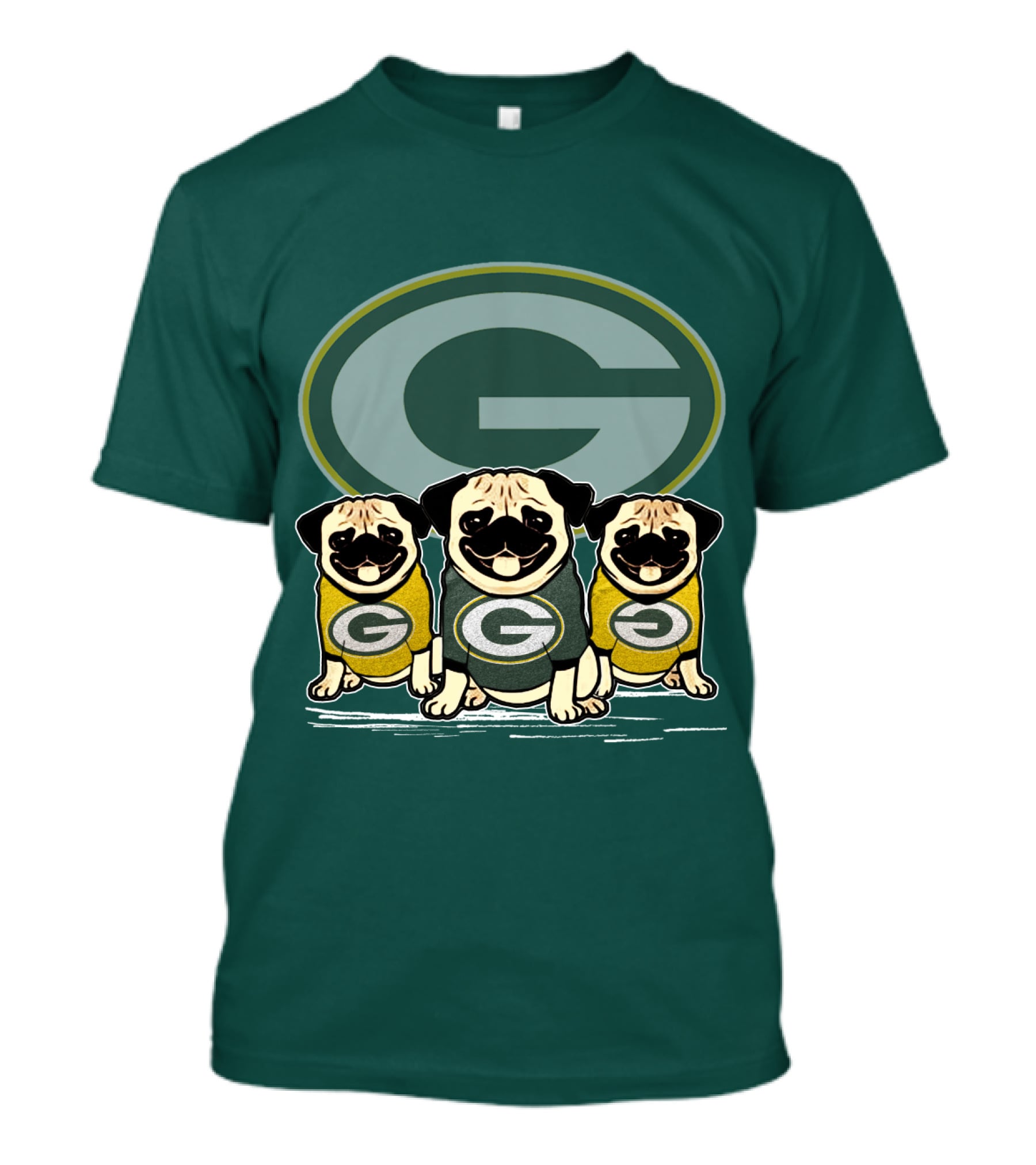 Green Bay Packers G Logo Pugs T-Shirt