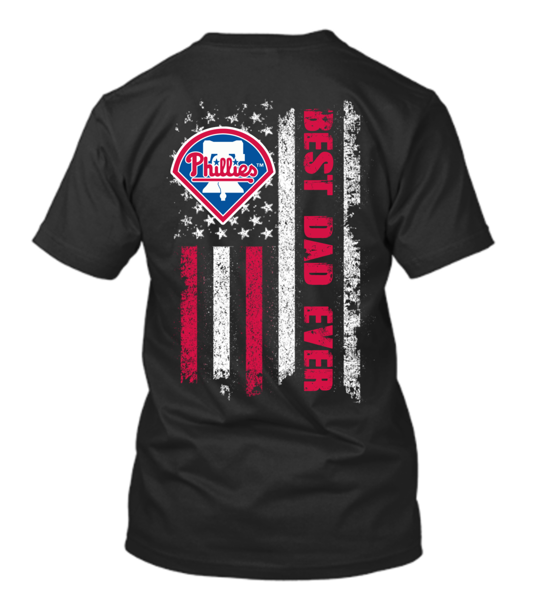 Phillies Best Dad Ever American Flag Style T-Shirt