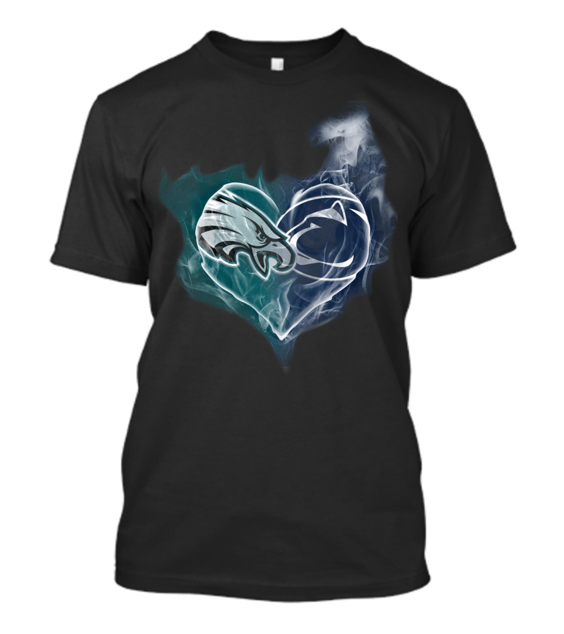 Philadelphia Eagles And Penn State Nittany Lions Heart Fusion T-Shirt