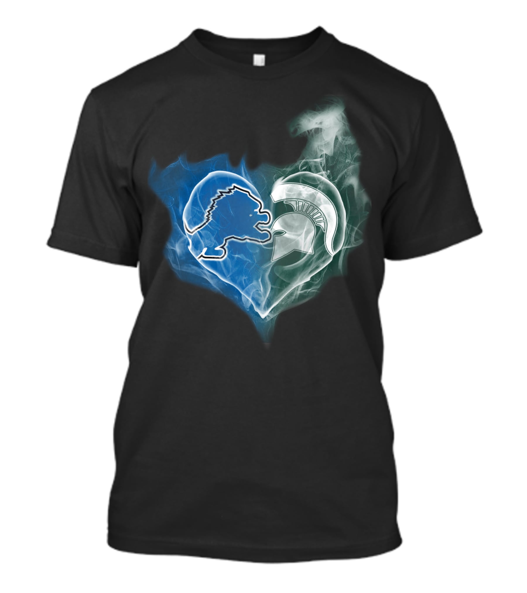 Detroit Lions Michigan State Spartans Heart Fusion T-Shirt