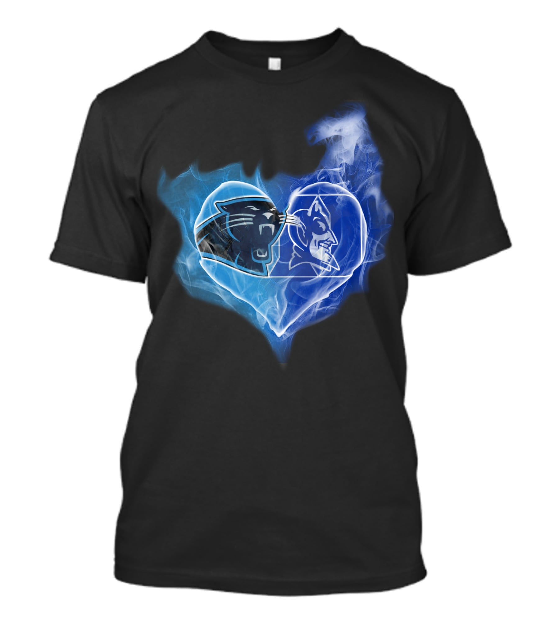 Panthers Blue Devils Heart T-Shirt