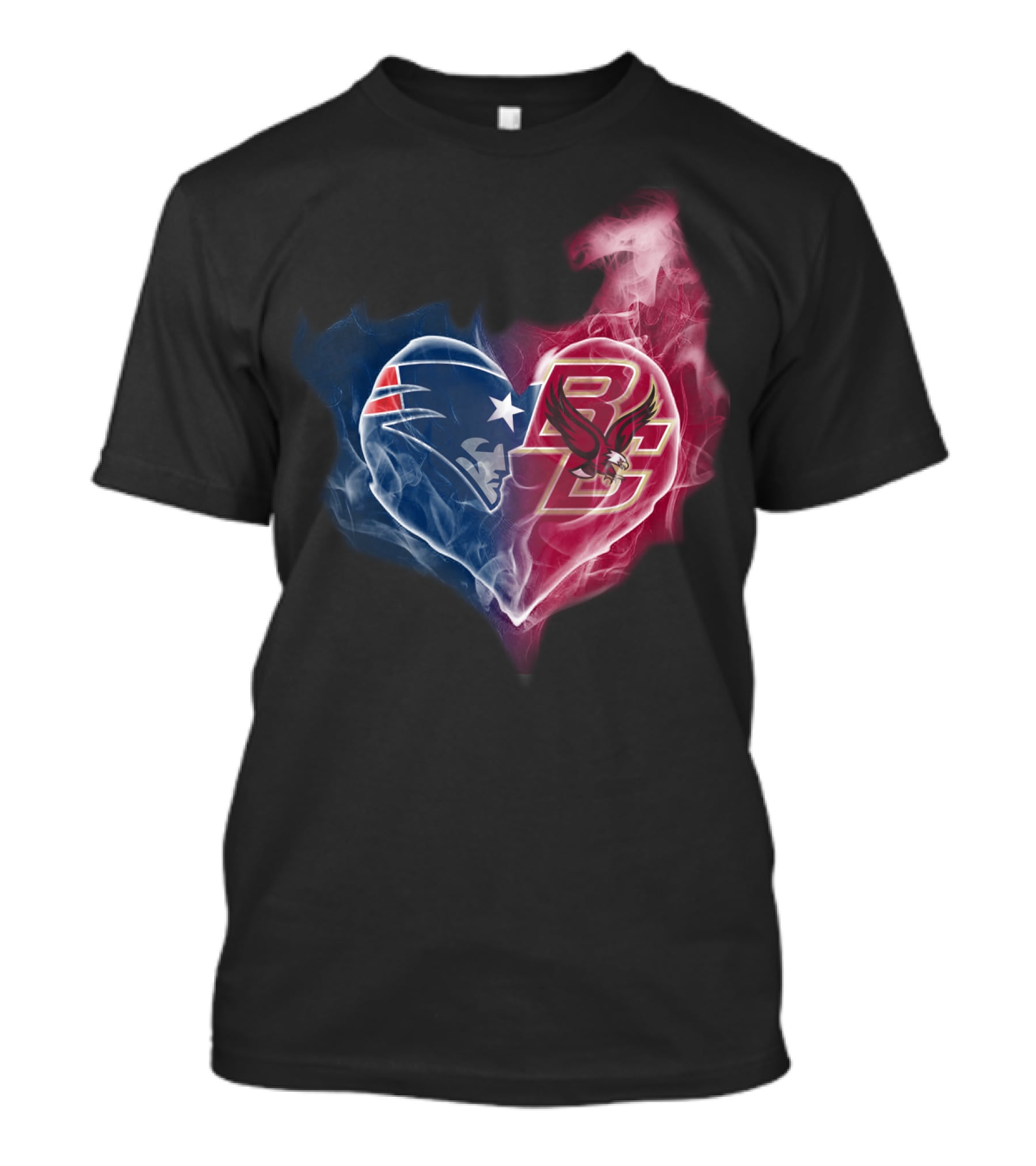 New England Patriots And Boston College Eagles Heart Fusion T-Shirt