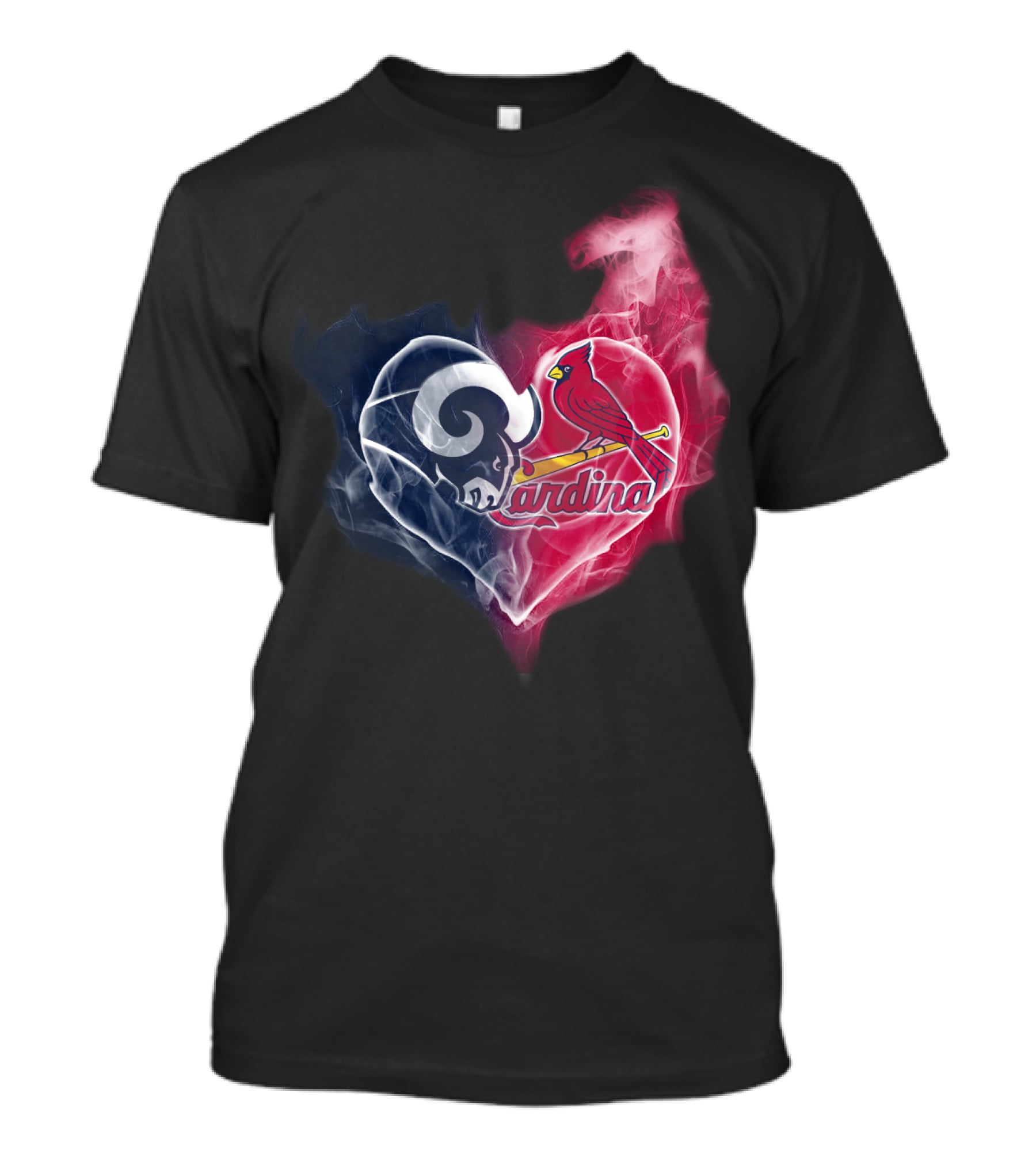Rams Cardinals Heart Fusion T-Shirt