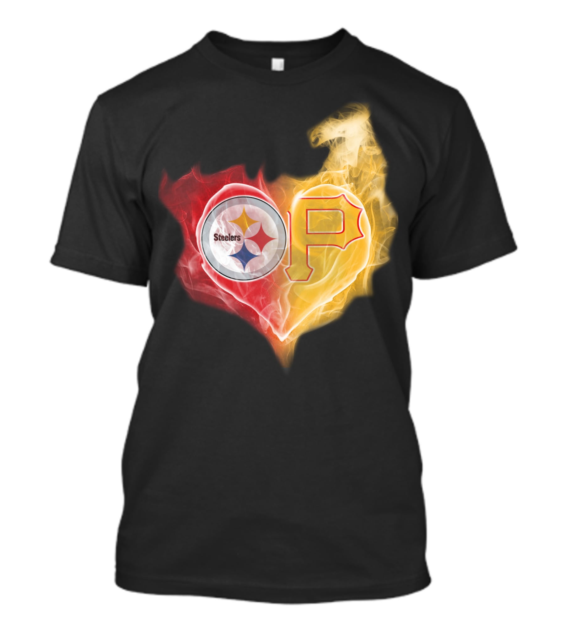 Steelers Pirates Heart Logo T-Shirt