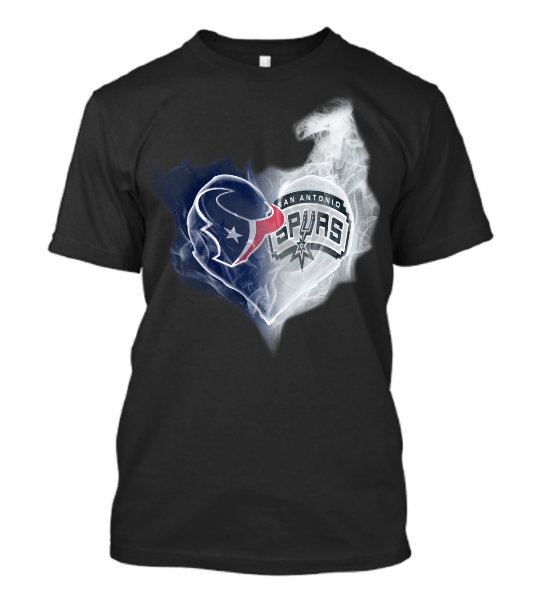 Houston Texans San Antonio Spurs Heart Shape T-Shirt
