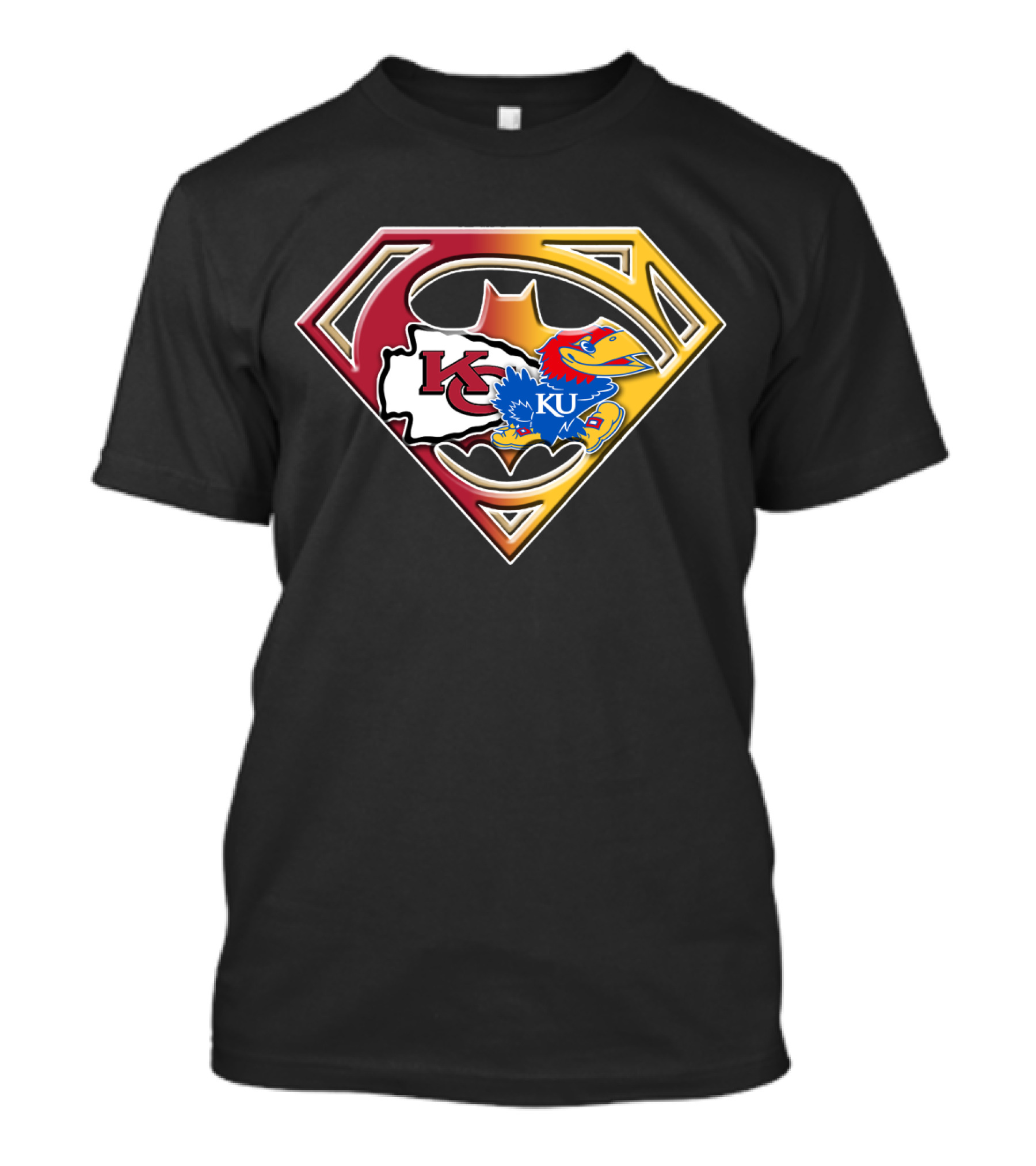 Kansas City Chiefs Kc Ku Jayhawks Superman T-Shirt