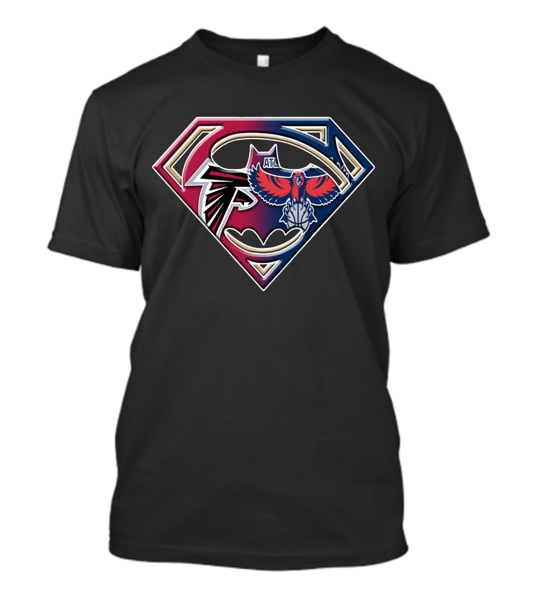 Atl Superman Batman Falcons Hawks T-Shirt