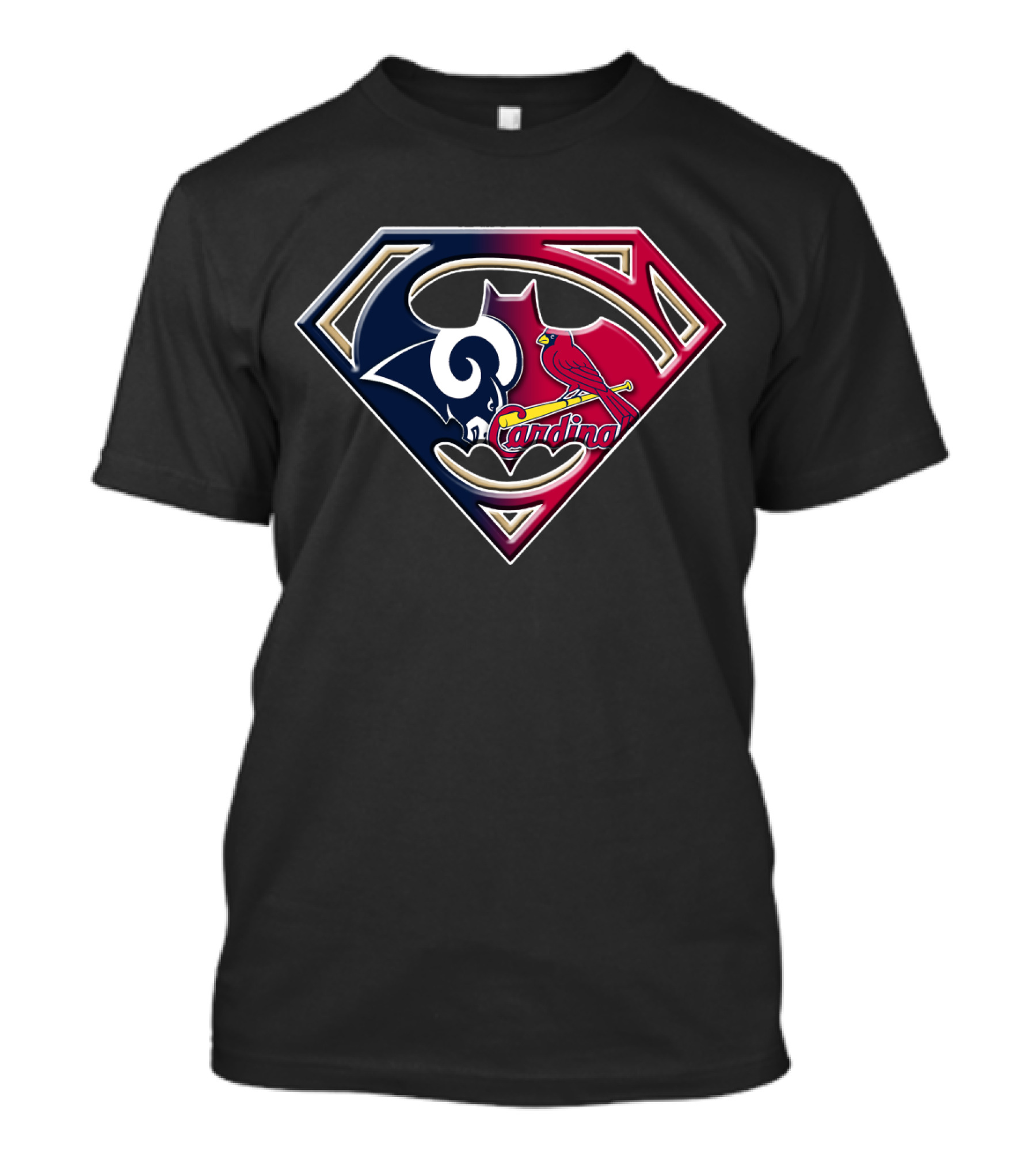 Rams Cardinals Superman Logo Fusion T-Shirt